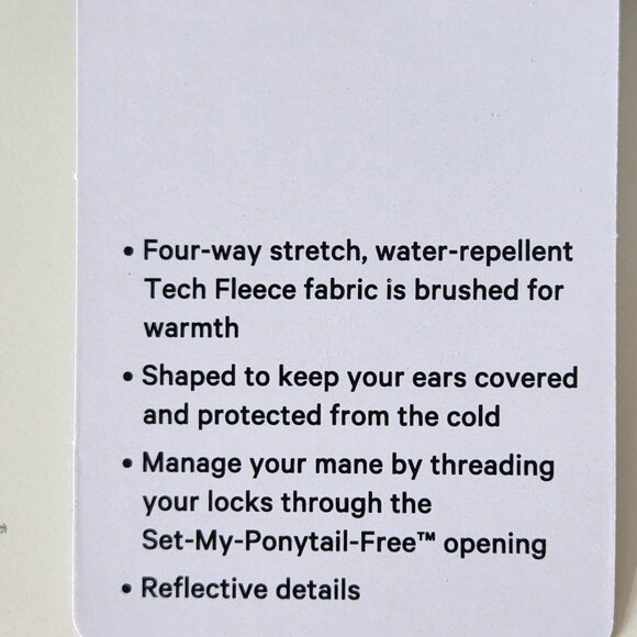 NWT LULULEMON Black Brushed Tech Fleece Run For It All Beanie Hat Women's OS - Picture 7 of 7